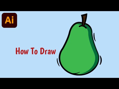 Pear Drawing in Adobe Illustrator | How To Draw Pear In Adobe Illustrator | Pear | Fruit Drawing