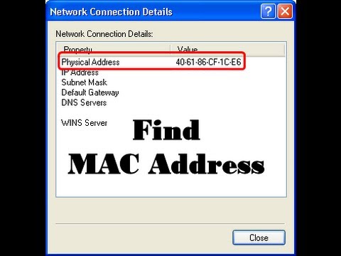 finding network mac address