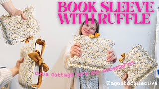 DIY Quilted Book Sleeve with A Ruffle Edge - Sewing & Pattern Tutorial