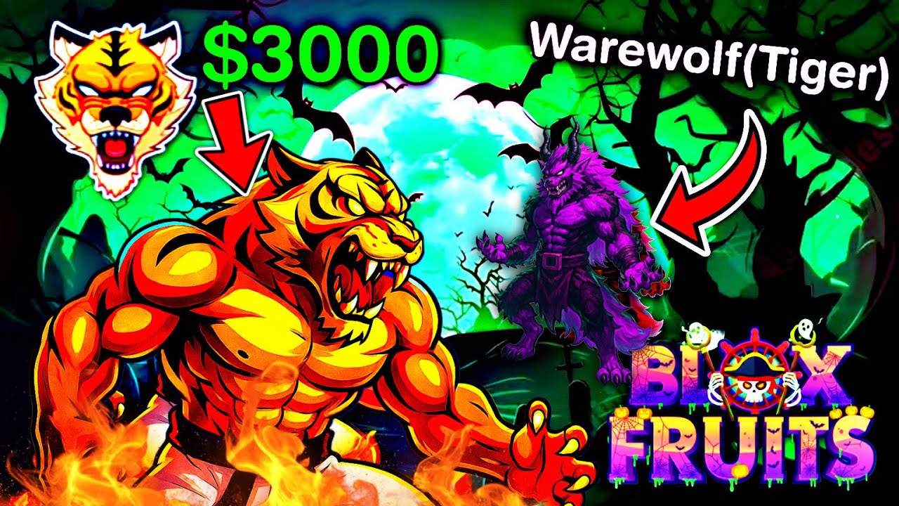New Tiger + Warewolf Tiger SKIN Trailer & Everything in Blox Fruits Halloween UPDATE 🎃