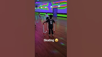 First time skating cha cha slide! #skating #kidsvideo #fun #family #shorts