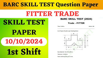 BARC Skill Test Question Paper | #barc_skill_test_fitter | #barc_skill_test_2024