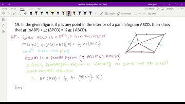 KSQAAC, class 9th in the given fig if p is any point in the interior of a parallelogram ABCD,