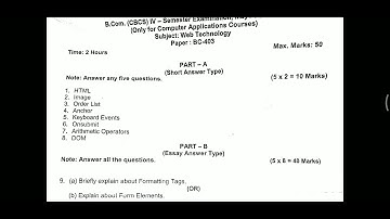 ou bcom 4th semester web technology exam question paper may/ june 2024