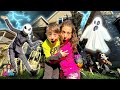 DeeDee Surprises Matteo Decorating for Halloween | Ghosts for Kids