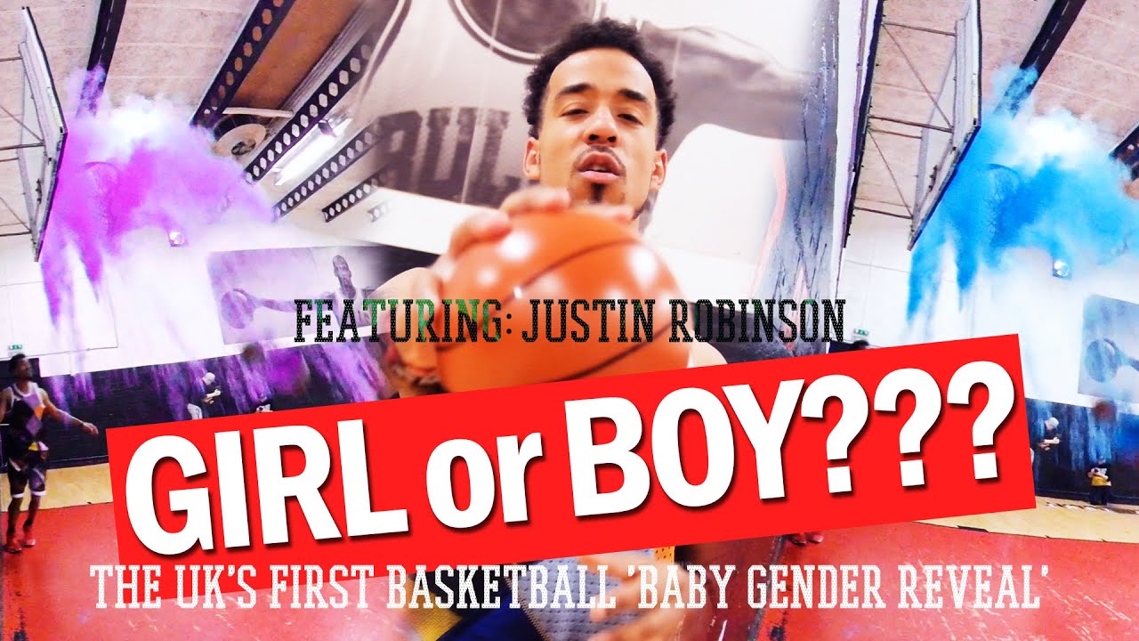 The 1st UK Basketball Baby Gender Reveal Dunk by Justin Robinson of the