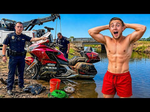 We Recovered A Motorcycle From The River! (Magnet Fishing)