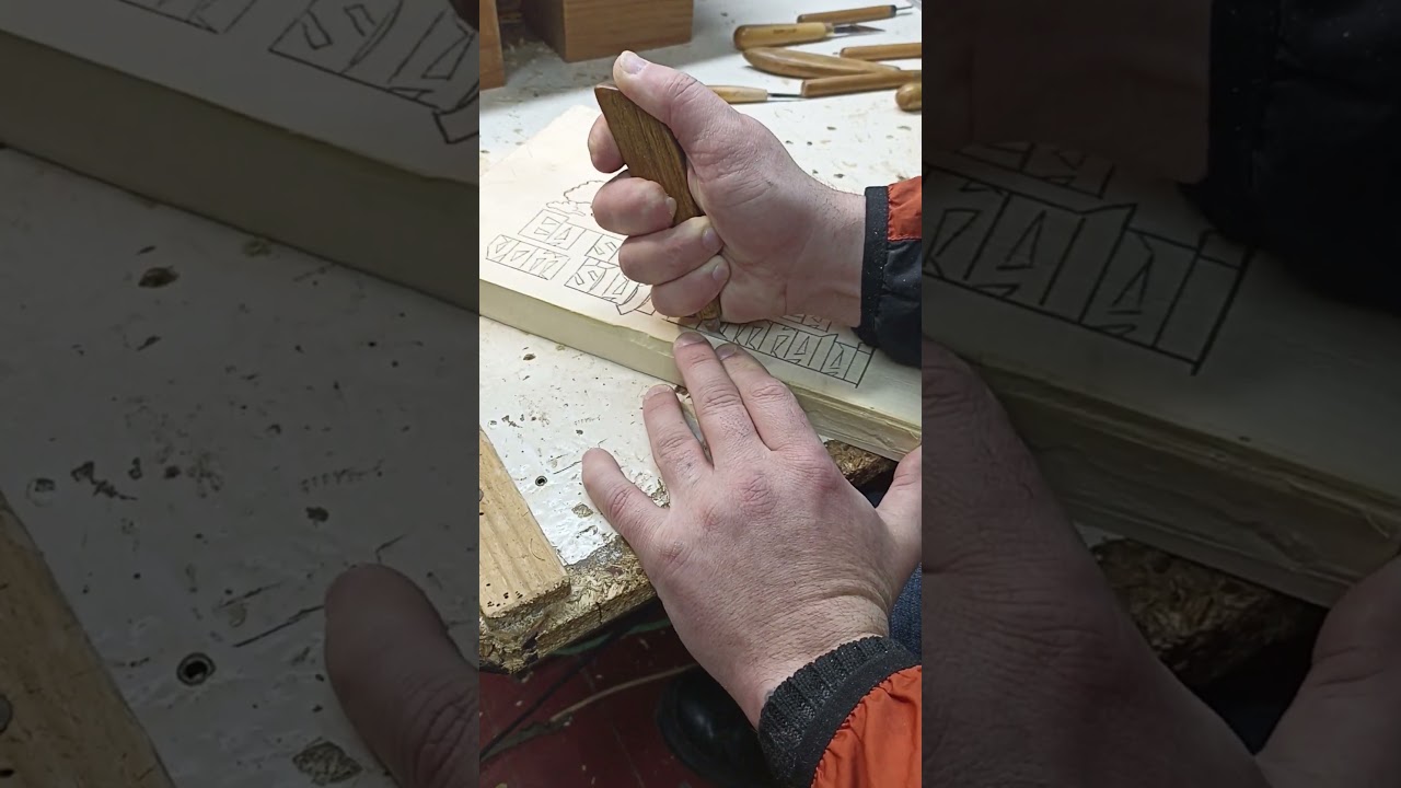 Carved panel; carving process.
