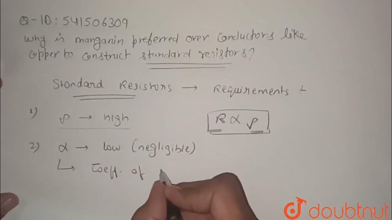 Why is manganin preferred over conductors like copper to construct