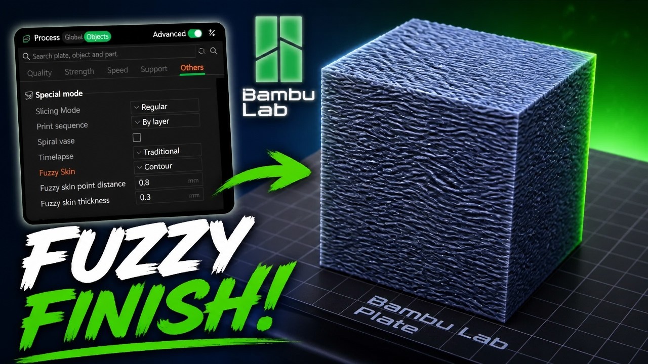 How To FUZZY Skin Top Layer In Bambulab (EASY) 2026 - YouTube