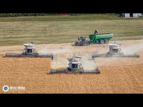 3x Claas Lexion Mähdrescher & Schwarze Challenger X-Edtion im Großeinsatz - Formation / SOUNDVIDEO