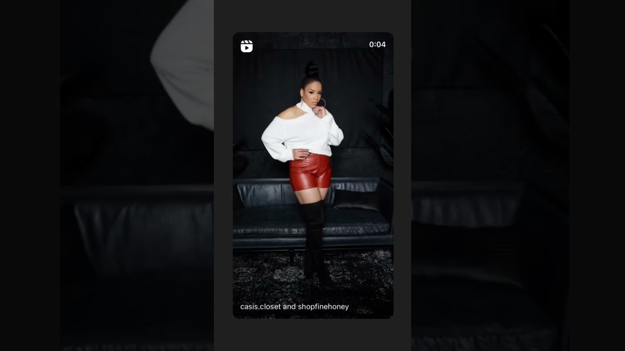 Vegan leather shorts… always a look. 