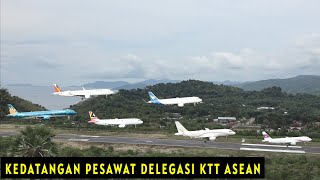 ISTIMEWA !!! Kedatangan Pesawat Delegasi KTT ASEAN 2023 di Bandara Komodo Labuan Bajo