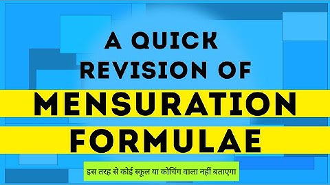 Mensuration Maths Tricks | Mensuration Formula/Questions/Problems/Surface Area/Volume/Solution