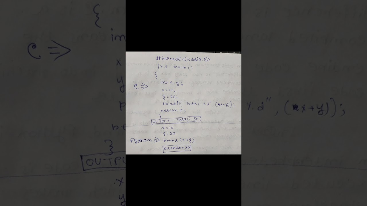 The main difference between C and Python in addition of 2 numbers