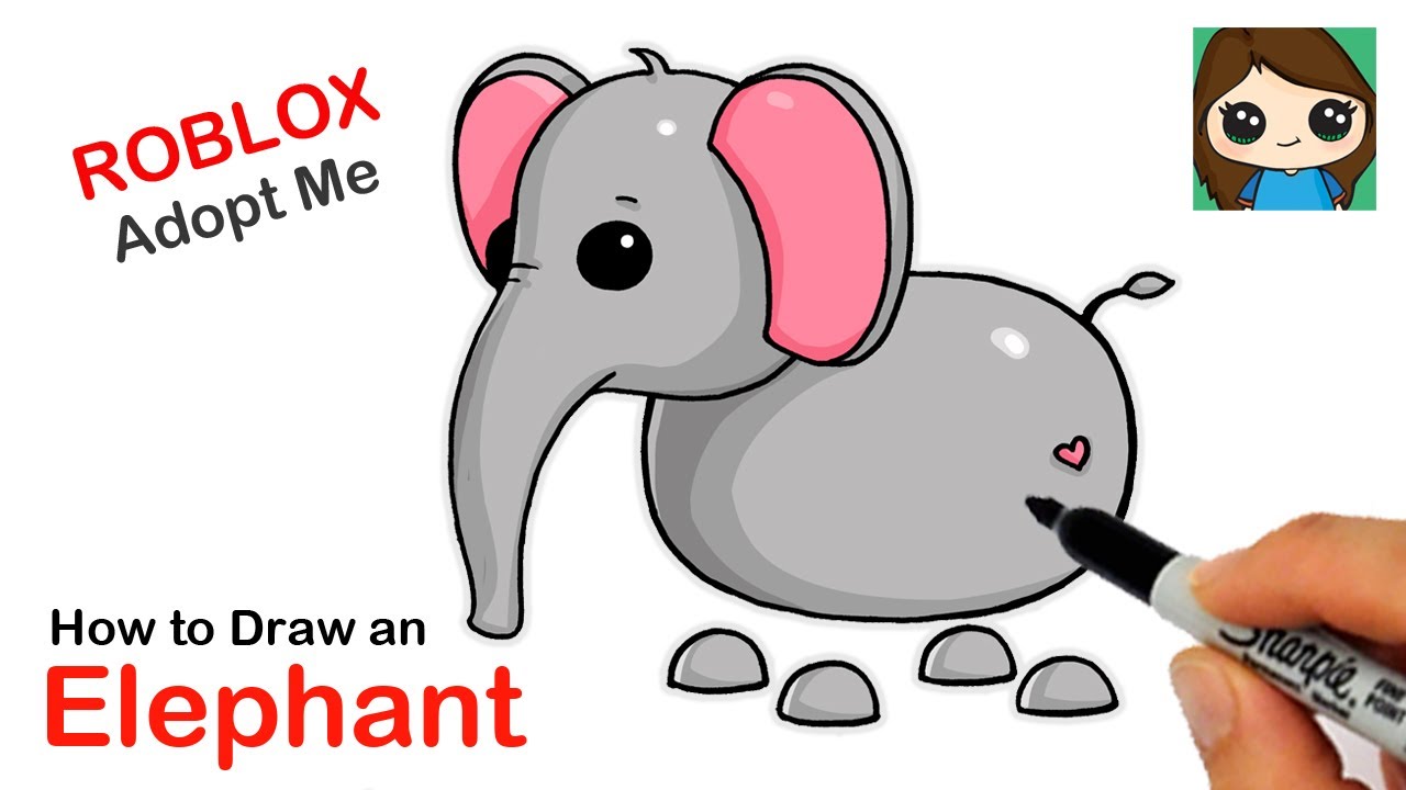 How To Draw An Elephant Roblox Adopt Me Pet Youtube - easy cute roblox drawings