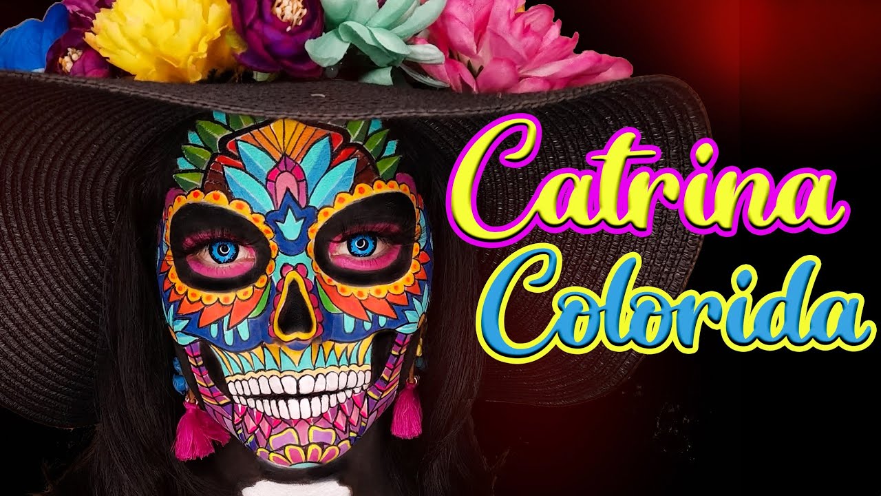 MAQUILLAJE DE CATRINA COLORIDA | SKULL MAKEUP 🎃🎨💙 TUTORIAL 💚