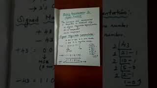Binary representation for signed numbers ll signed magnitude representation
