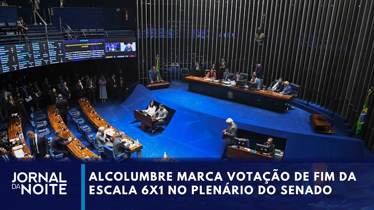 Davi Alcolumbre pauta fim da escala 6x1 | Jornal da Noite