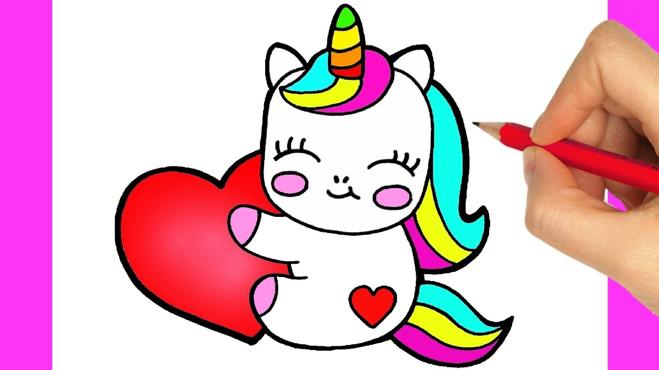 Dessin kawaii licorne (Dessin de licorne facile)