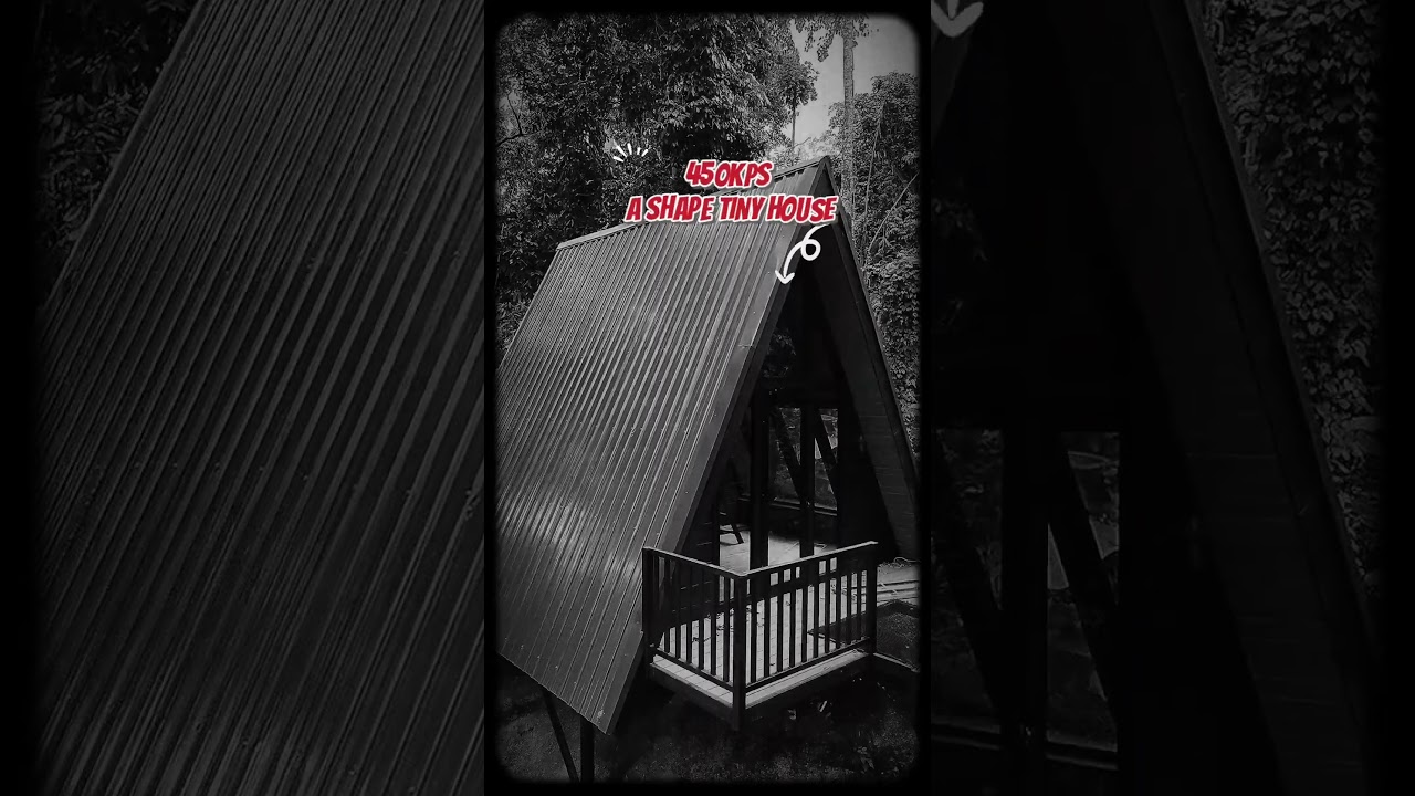 450KPS : A SHAPE TINY HOUSE #rumahkabin #rumahkebun #tinyhouse #ILoveCivilEngineering #construction
