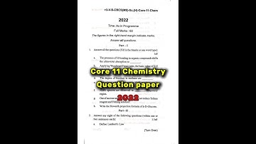 Chemistry 5th semester core 11 question paper | #utkaluniversity #bscchemistry #viralshorts