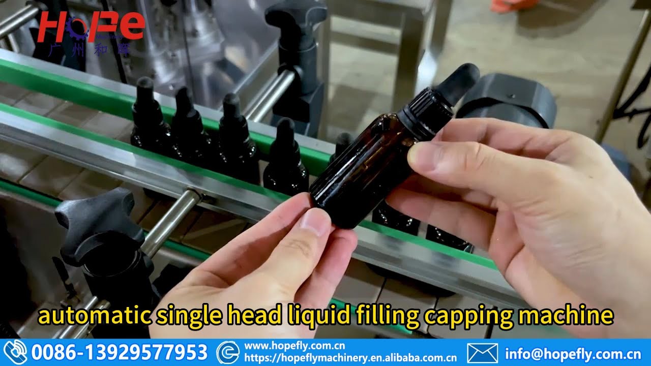 automatic single head liquid filling capping machine - YouTube