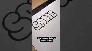 HOW TO DRAW BUBBLE LETTERS✏️ #short #art #fyp #drawing #tutorial #viral #foryou #trending