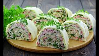 Рулет из Лаваша с Крабовыми Палочками/Snack Roll With Crab Sticks Рулет из Лаваша с Крабовыми Палочками/Snack Roll With Crab Sticks