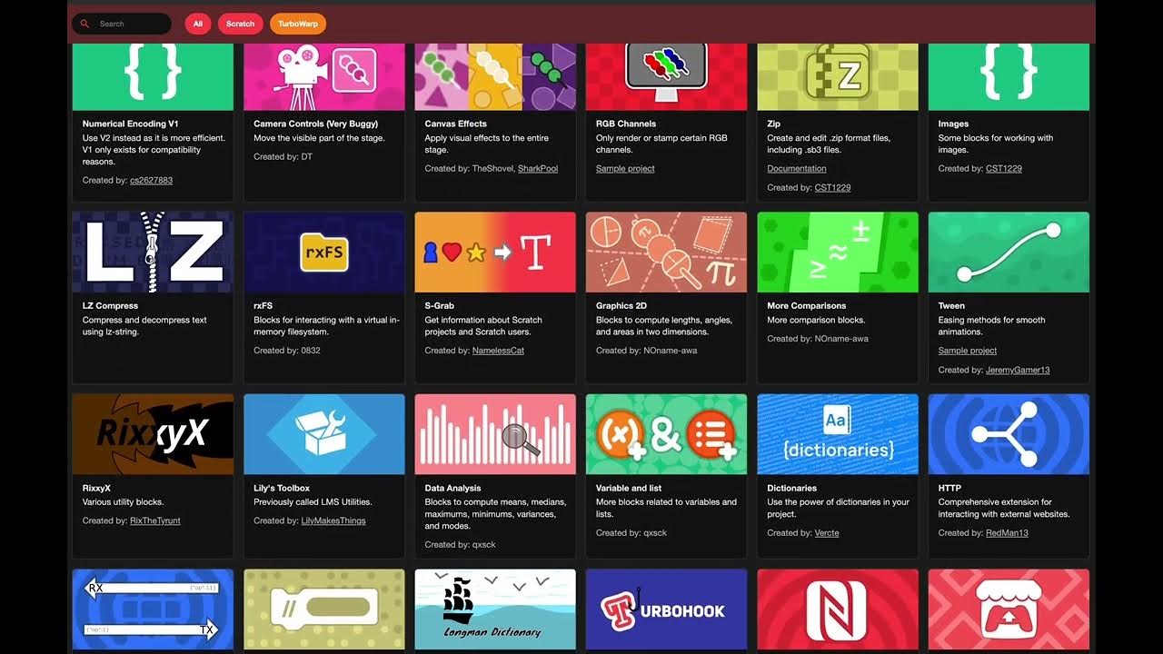 Turbowarp extensions larger size youtube