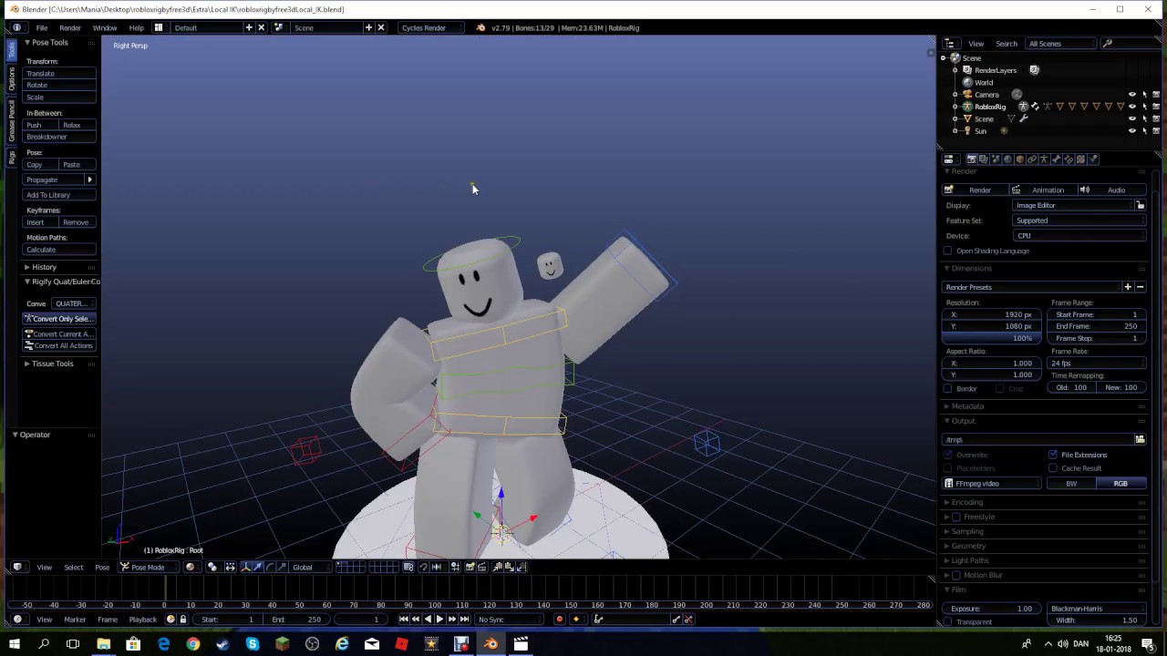 Blender Free Roblox Rig Download Youtube - how to make joints to rig roblox character c4d youtube