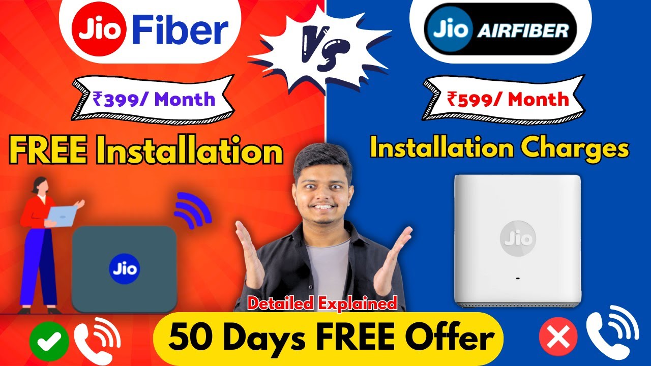 Jio Fiber Vs Jio AirFiber Plans Installation Charges Calling Jio Fiber Vs Jio AirFiber Plans Installation Charges Calling