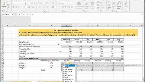 Part 3 B - Master Production Schedule
