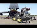 Unloading Massive Amount of Helicopters From Gigantic US Aircraft