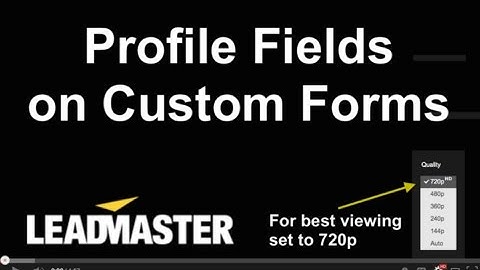 Profile Fields on Custom Forms