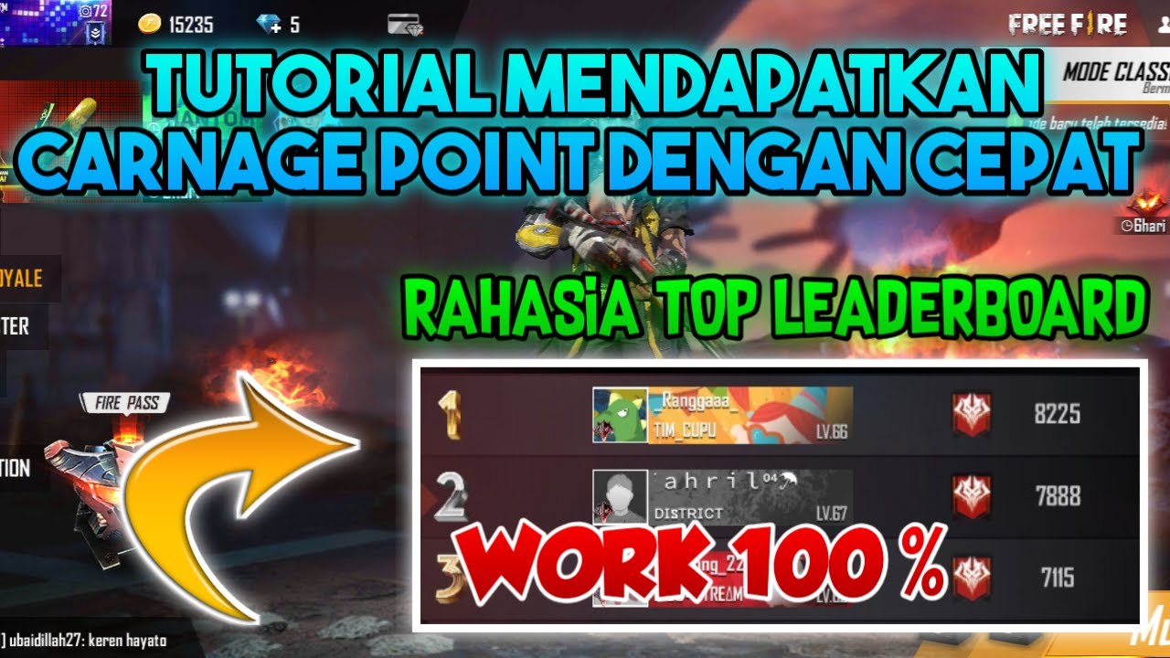 RAHASIA CARA MENDAPATKAN CARNAGE POINTS DENGAN CEPAT || FREE FIRE INDONESIA