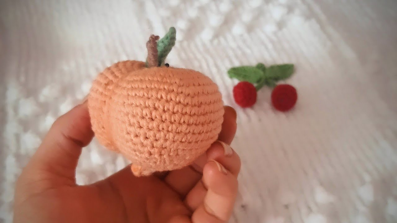 Amigurumi şeftali yapımı. Easy crochet amigurumi toturial Amigurumi melocotón a crochet