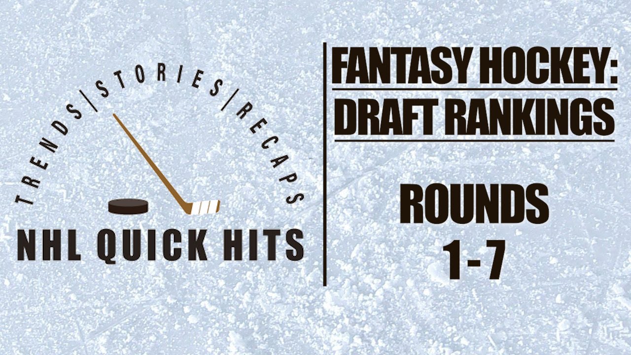 Fantasy Hockey Draft Rankings - Part 1: Rounds 1-7 - YouTube