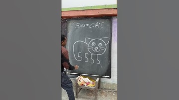 Draw a cat using 5555 #art #chandanartacademy