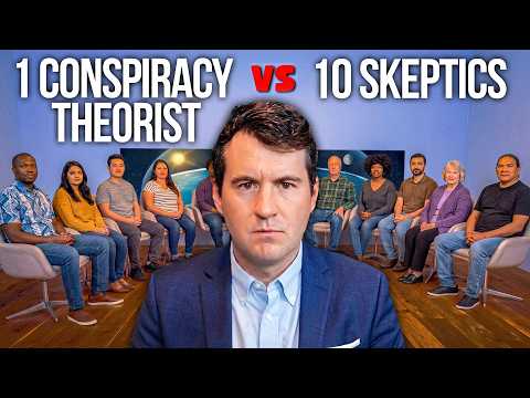 1 Conspiracy Theorist vs 10 Skeptics (HEATED DEBATE)