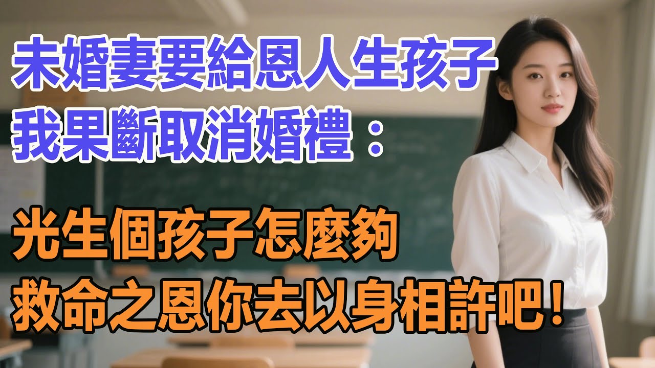 未婚妻要給恩人生孩子，我果斷取消婚禮：光生個孩子怎麼夠，救命之恩你去以身相許吧！#出軌小說 #愛情故事 #白月光 #幸福人生#生活经验 #情感故事 #退休生活