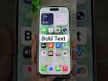 iphone bold text setting kaise kare #shorts #iphone #techshorts