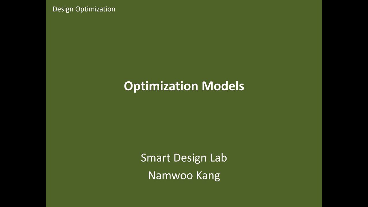 최적설계: Optimization Model - YouTube