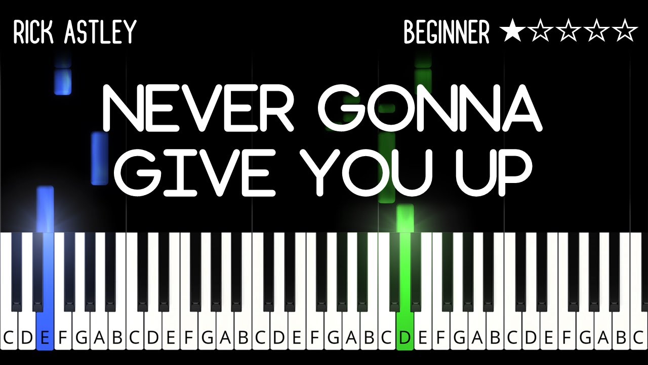 Never Gonna Give You Up – Rick Astley letter notes for beginners - music  notes for newbies