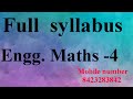 Engg. Maths -4 || Mathematics -4 | AKTU Maths -4 ||ME| CSE | IT |Syllabus of Engineering Maths -4 ||