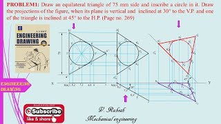 problem no. 1, Projections of planes (Engineering drawing by N. D. Bhatt)