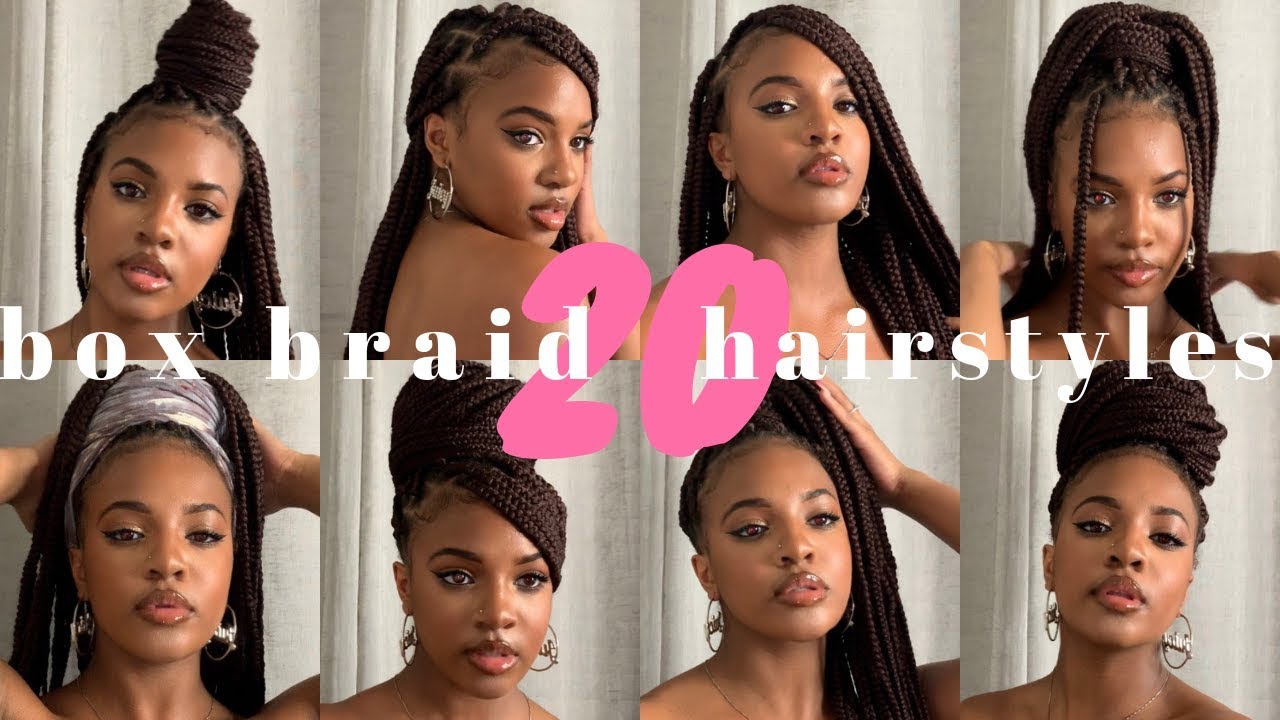 20 Ways To Style Box Braids 💗 | Kashia Jabre - YouTube
