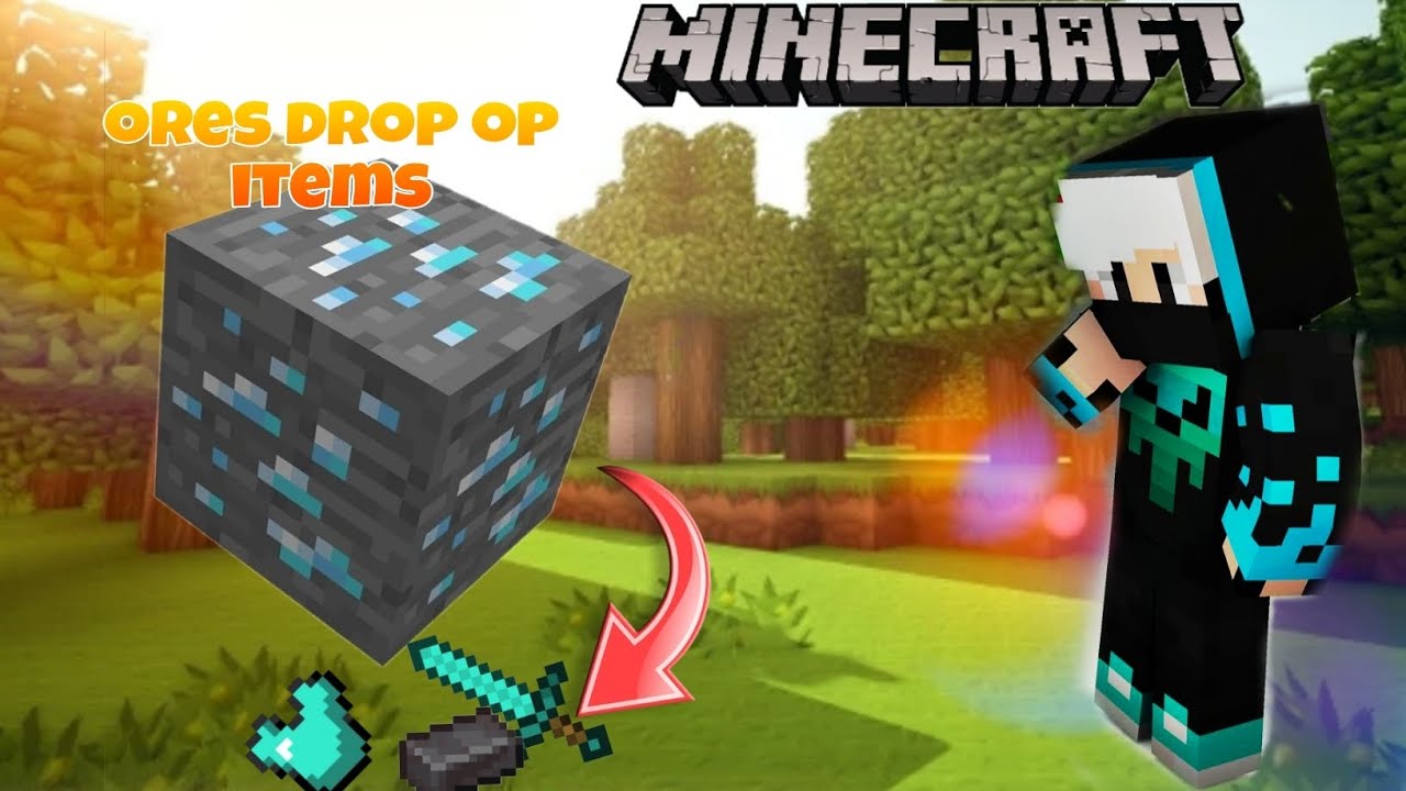Minecraft but ores drop op items data packs in Telugu || the Ganesh ...