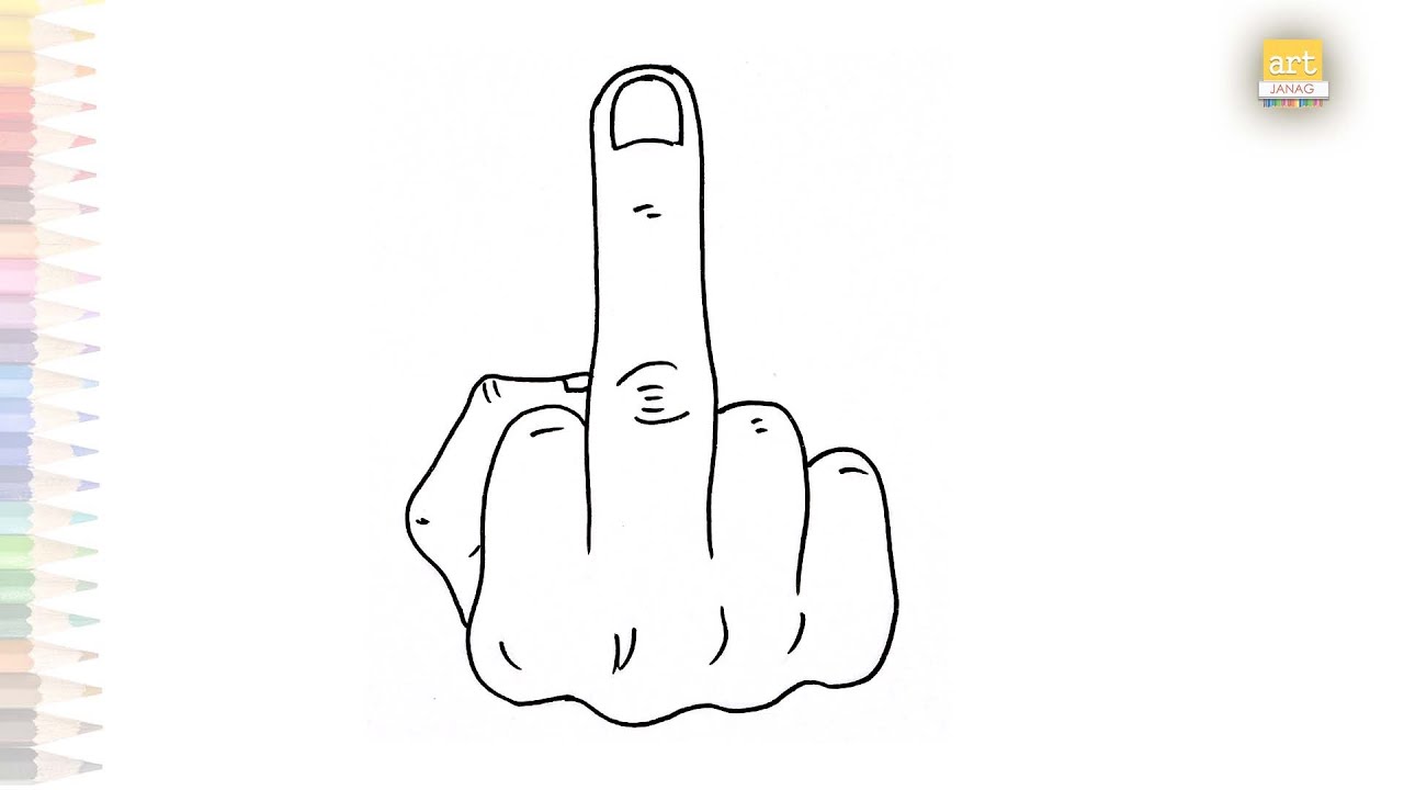 Middle finger drawing video easy  dibujo del dedo medio  How to draw  Middle finger drawing  YouTube