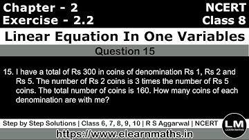 Linear Equation In one Variable | Class 8 Exercise 2.2 Question 15 | NCERT | Learn Maths